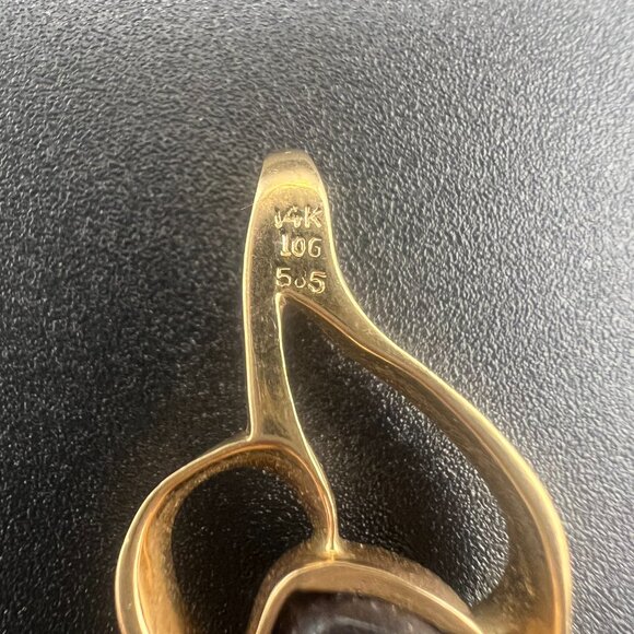 Natural Australian Black Opal Pendant set in 14K Gold, Stunning Rare Opal Pendan - Picture 7 of 8